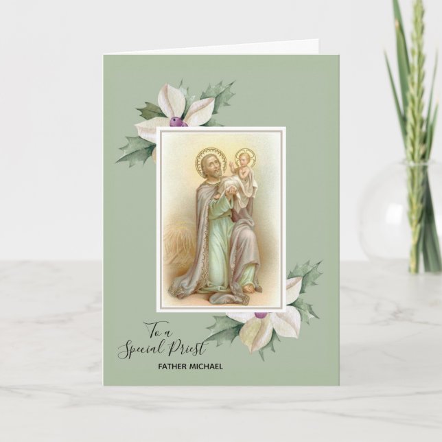 Tarjeta Flores | San José | Jesús | Día del Padre (Anverso)