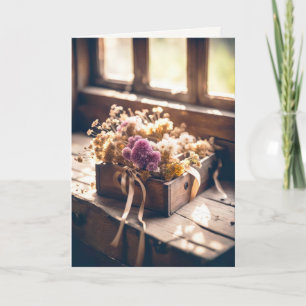 Tarjeta Flores Secas En La Caja Para Pensar En Ti
