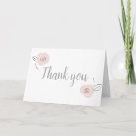 Tarjeta Flores Sencillas Y Gris Y Rosa Claro