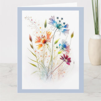 Tarjeta Flores silvestres acuáticas modernas