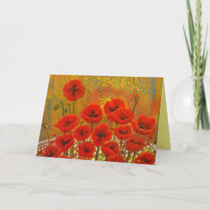 Tarjeta Flores silvestres, amapolas y daises Pascua