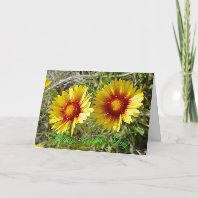 Tarjeta Flores silvestres amarillas F8 Gaillardia (Anverso)