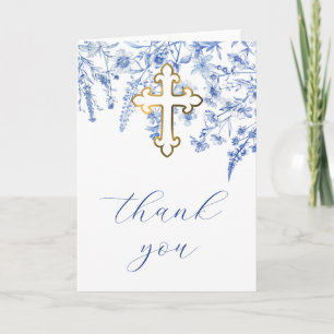 Tarjeta Flores Silvestres Azules Franceses Agradecimiento 