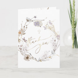 Tarjeta flores silvestres Baptism gracias por venir