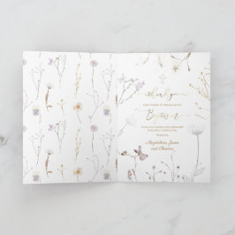 Tarjeta flores silvestres Baptism gracias por venir