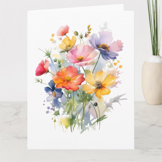Tarjeta Flores silvestres botánicas (Anverso)