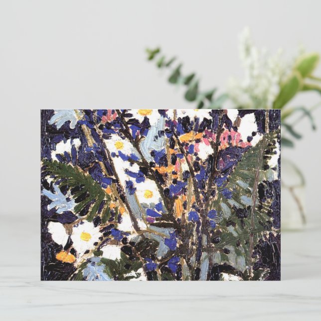 Tarjeta Flores silvestres canadienses por Tom Thomson, (Anverso de pie)