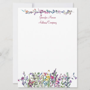 Tarjeta Flores silvestres coloridas personalizadas 