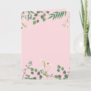 Tarjeta Flores Silvestres con Boda Rosa