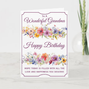 Tarjeta Flores Silvestres Cumpleaños Abuela