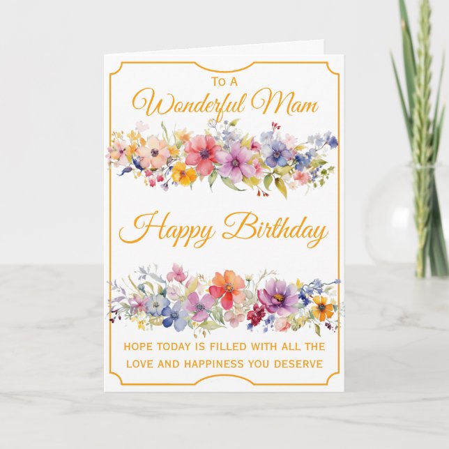 Tarjeta Flores Silvestres Cumpleaños Madre (Anverso)
