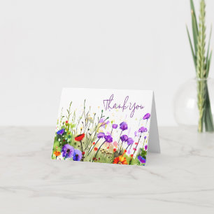 Tarjeta Flores silvestres de acuarela de primavera persona