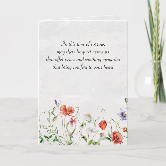 Tarjeta Flores Silvestres De Acuarela Para La Simpatía (Anverso)