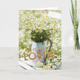 Tarjeta Flores silvestres de campo de amor de verano + tex