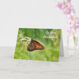 Tarjeta Flores silvestres de mariposa monarca Bendición Gr