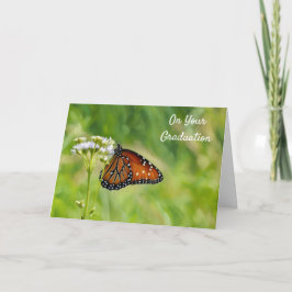 Tarjeta Flores silvestres de mariposa monarca Bendición Gr