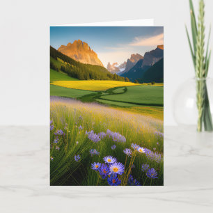 Tarjeta Flores Silvestres De Montaña Para El Cumpleaños