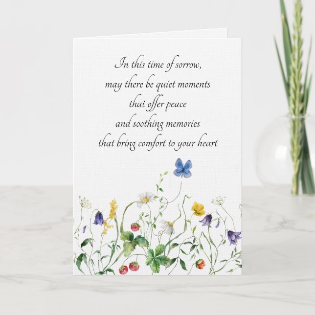 Tarjeta Flores silvestres de simpatía y mariposa  (Anverso)