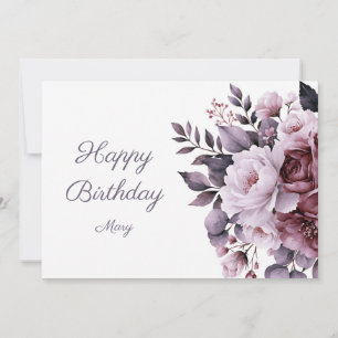 Tarjeta Flores silvestres elegantes en acuarela para ella