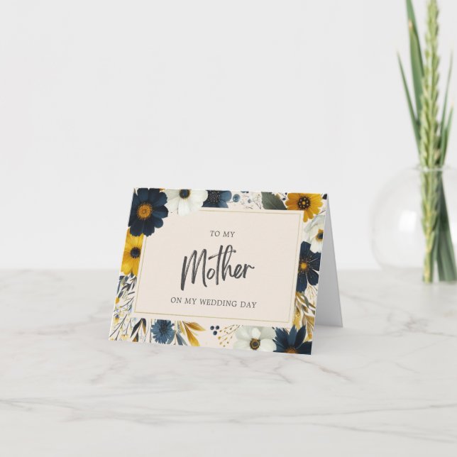 Tarjeta Flores Silvestres Elegantes Para Mi Madre Boda Bei (Anverso)