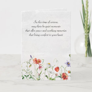 Tarjeta Flores silvestres en acuarela para condolencias
