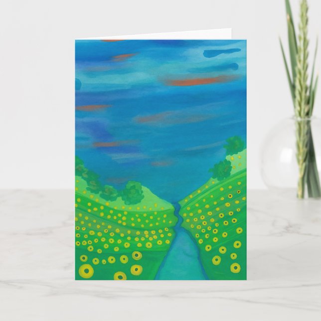 Tarjeta Flores silvestres en el saludo acuático del valle (Anverso)