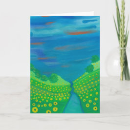 Tarjeta Flores silvestres en el saludo acuático del valle