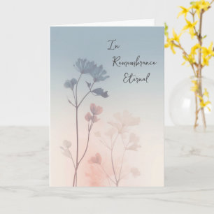 Tarjeta Flores silvestres en tonos suaves de simpatía rosa