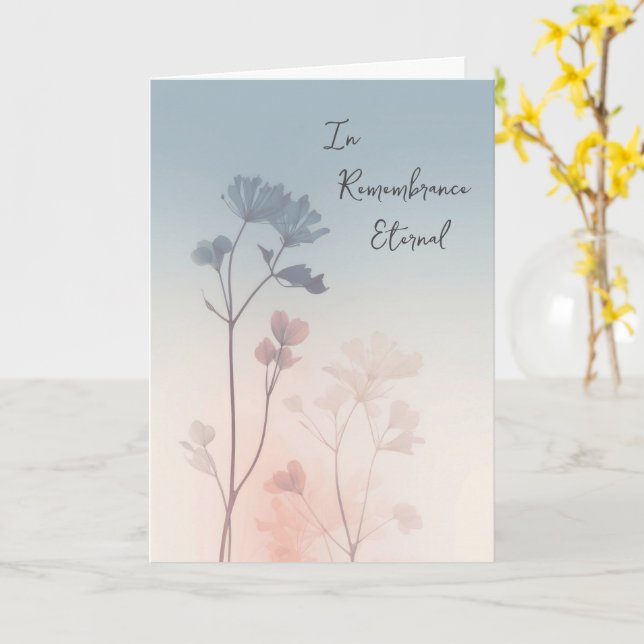 Tarjeta Flores silvestres en tonos suaves de simpatía rosa (flor amarilla)
