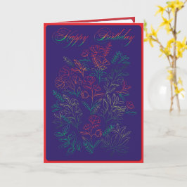 Tarjeta Flores silvestres felices cumpleaños