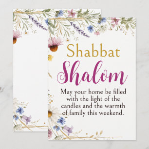 Tarjeta Flores silvestres Floral Botánico Shabbat Shalom A