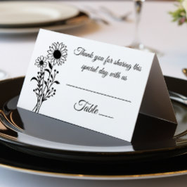 Tarjeta Flores silvestres florales elegantes boda blanco n