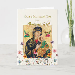 Tarjeta Flores silvestres pastel Día de la Madre de esposo