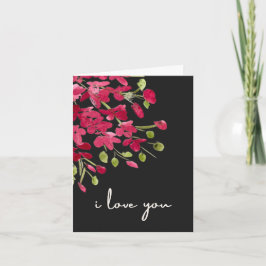 Tarjeta Flores silvestres rojas de acuarela romántica "Te