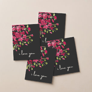 Tarjeta Flores silvestres rojas de acuarela romántica "Te 