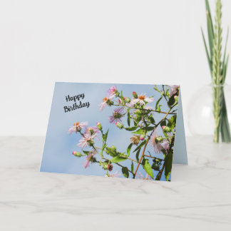 Tarjeta Flores silvestres rosadas personalizan este cumple
