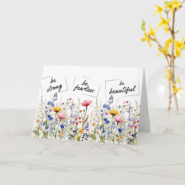 Tarjeta Flores silvestres y palabras de inspiración