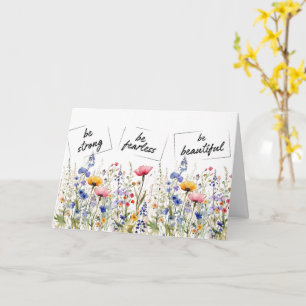 Tarjeta Flores silvestres y palabras de inspiración