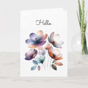 Tarjeta Flores simples saludo de Ilustracion acuarela