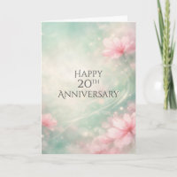 Flores soñadoras del 20º aniversario en verde ment