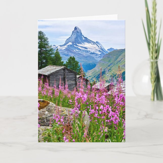 Tarjeta Flores | Summer Matterhorn Suiza (Anverso)
