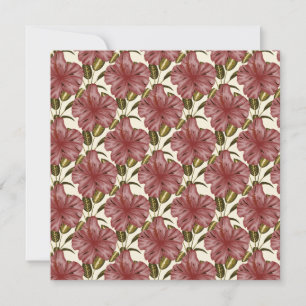 Tarjeta Flores tropicales sin costura flores rojas