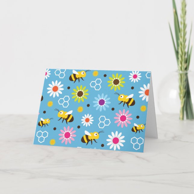 Tarjeta Flores y abejas (Anverso)