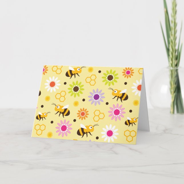 Tarjeta Flores y abejas (Anverso)