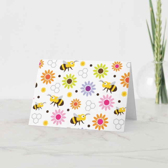 Tarjeta Flores y abejas (Anverso)