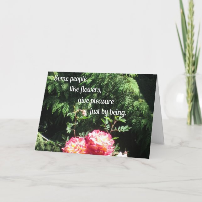 Tarjeta Flores y citas sobre amistad (Anverso)