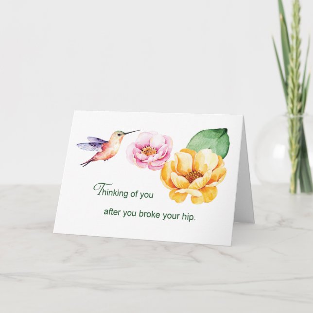 Tarjeta Flores y colibríes: el pensamiento de tu cadera ro (Anverso)