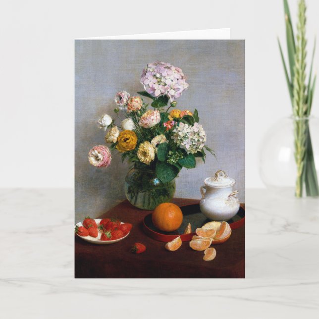 Tarjeta Flores y fruta, Henri Fantin-Latour (Anverso)