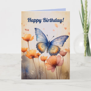 Tarjeta Flores y Mariposa Editables