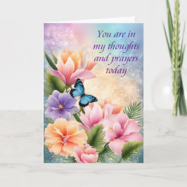 Tarjeta Flores y Mariposa Pensamientos y Oraciones Mágicas
